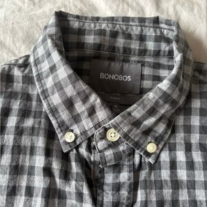 Bonobos Black and Gray Plaid Men's Shirt